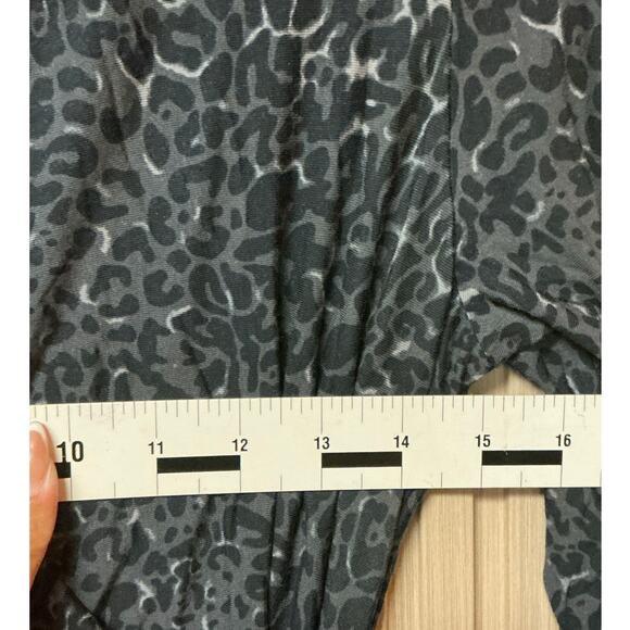 Seraphine Crossover Dress with Side Ruche Grey Animal Print Size 6 - Picture 3 of 7